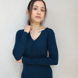 Damen Ribbed Bodysuit - Mitternacht