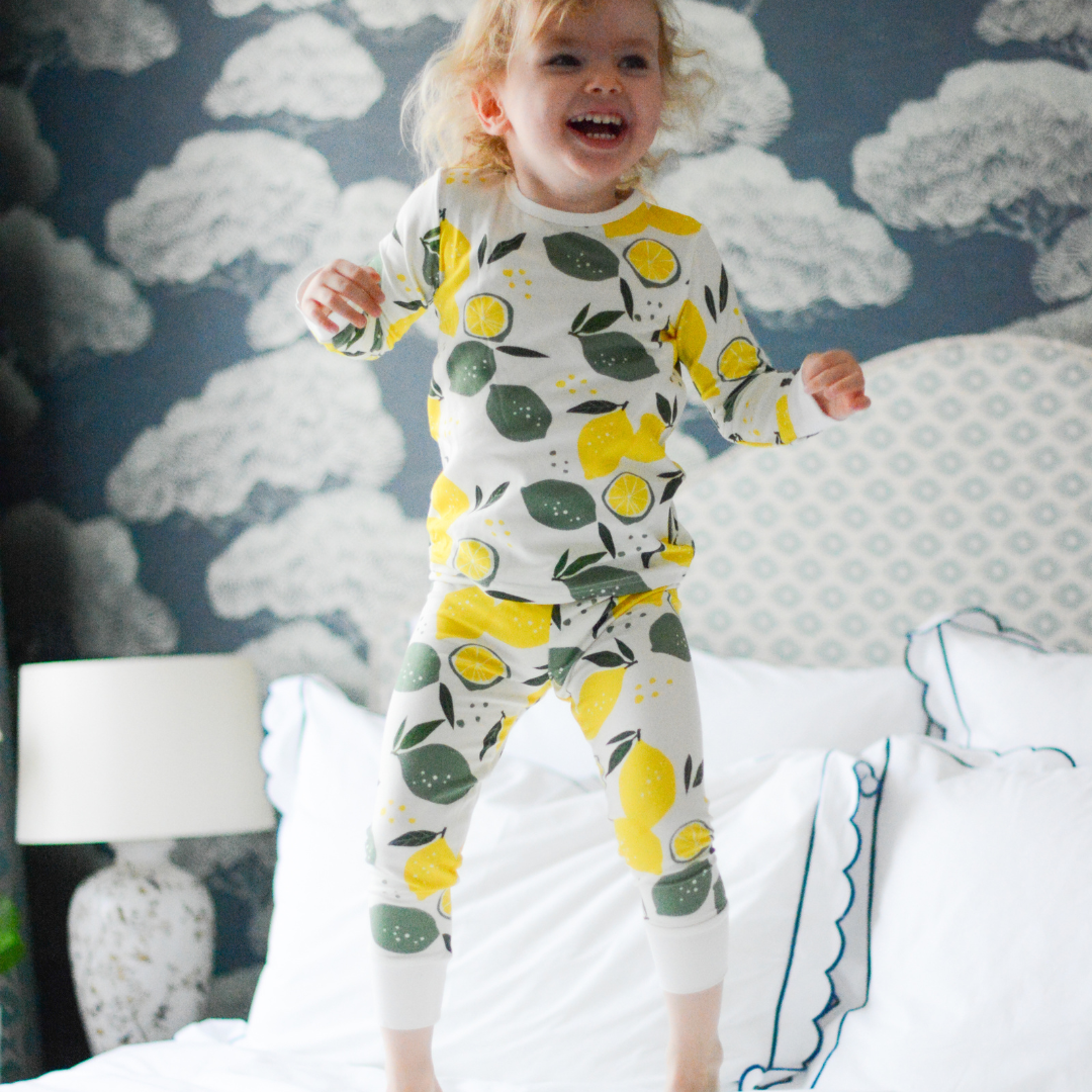 Kinder-Pyjama-Set Zitronen
