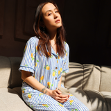Ladies Pajamas Set Mediterannean Lemons