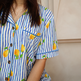 Ladies Pajamas Set Mediterannean Lemons